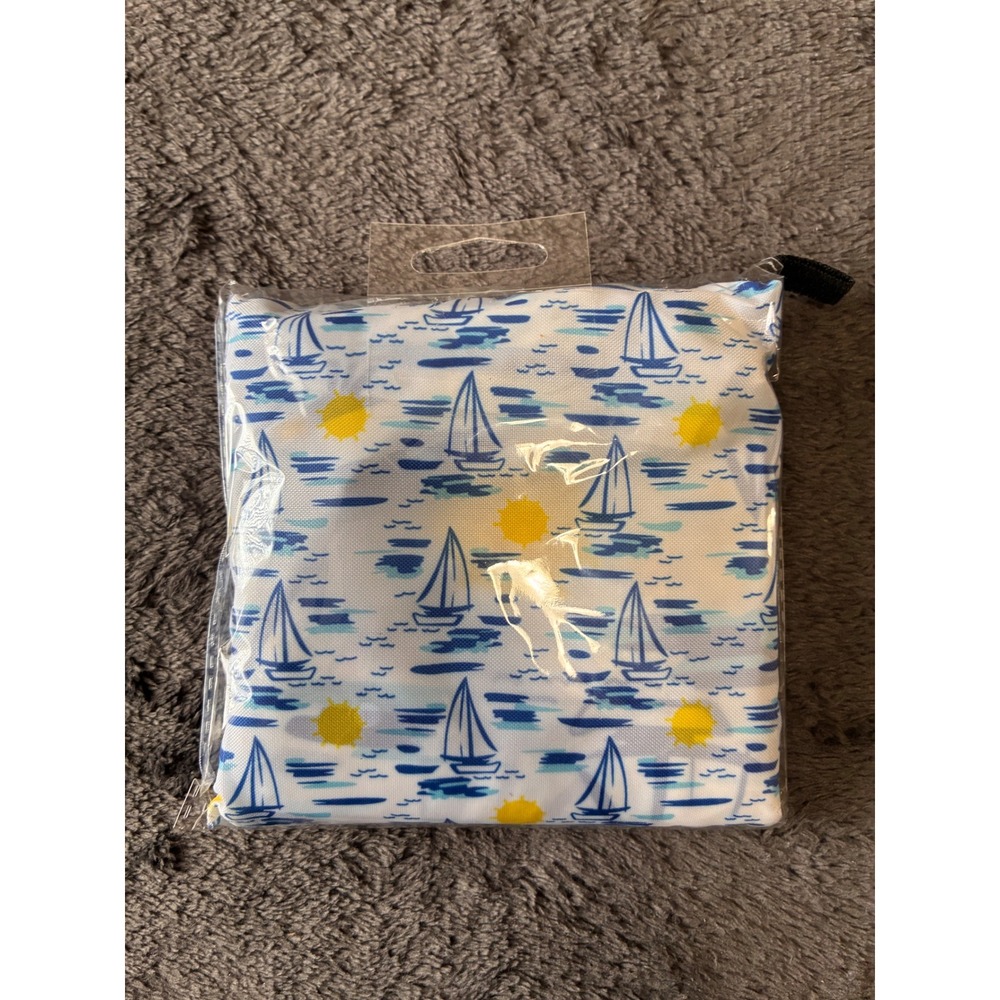 London Drugs Deluxe Foldable Shopping Bag Sailboats Nautical Reusable Tote New